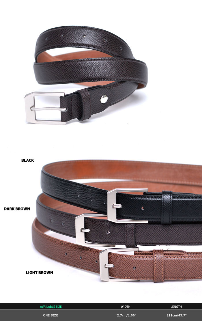 Accessories Belts Matt Buckle Crack Leather DressBelt 145